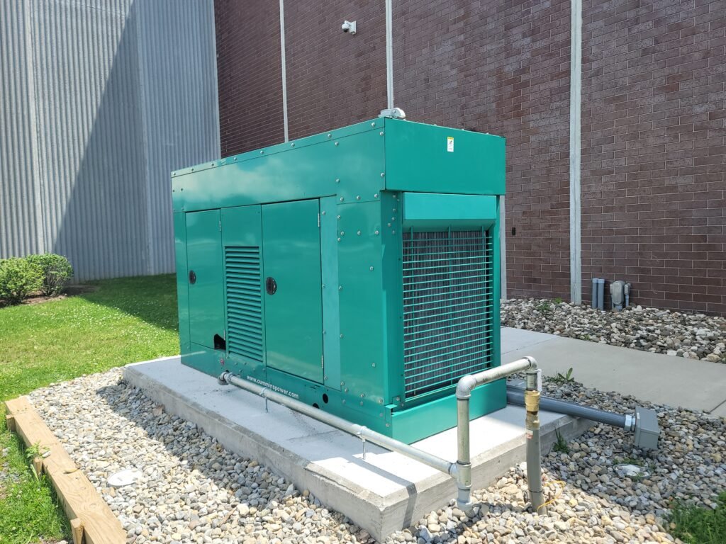 Heavy duty commercial backup generator hookup and piping