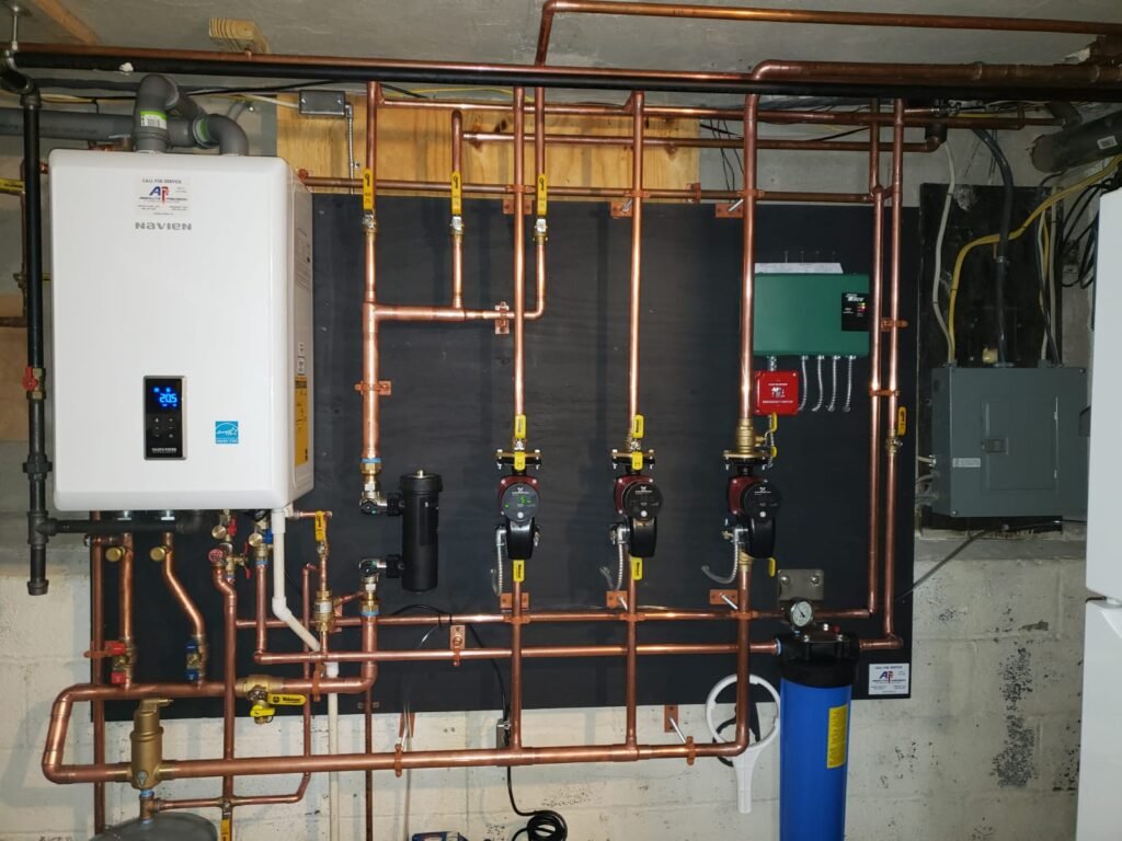 Navien NCB combi boiler installed with three heating zones by Absolute Precision
