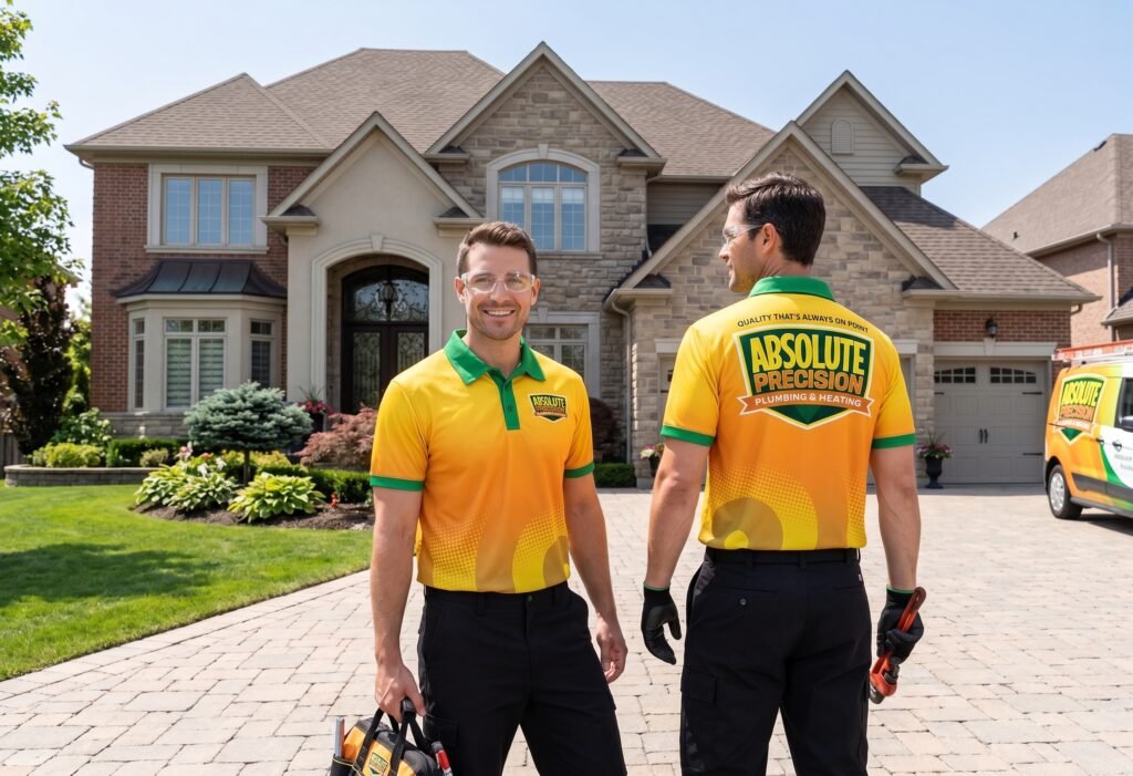 Absolute Precision Plumbing technicians performing certified gas line pressure testing in Saddle Brook NJ