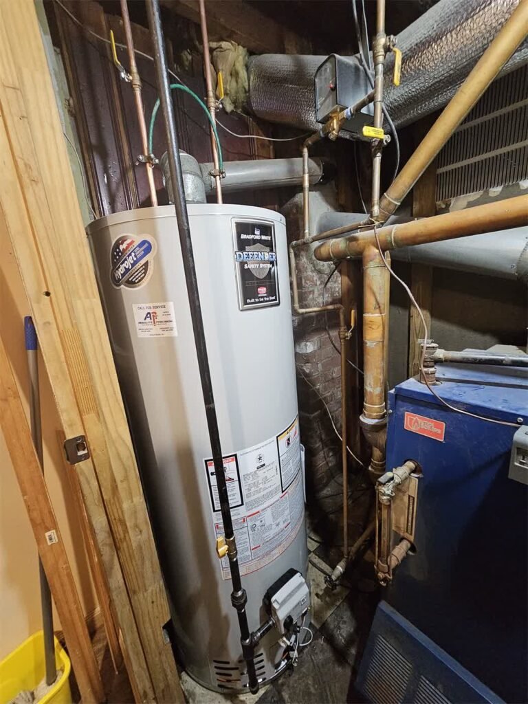 Bradford White gas water heater installed by Absolute Precision Plumbing & Heating in Paramus, NJ