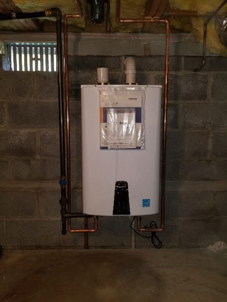 Navien tankless water heater installed by Absolute Precision Plumbing and Heating in Bergenfield, NJ