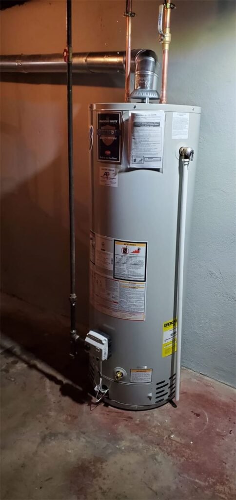 Bradford White gas water heater installed by Absolute Precision Plumbing & Heating in Glen Rock, NJ