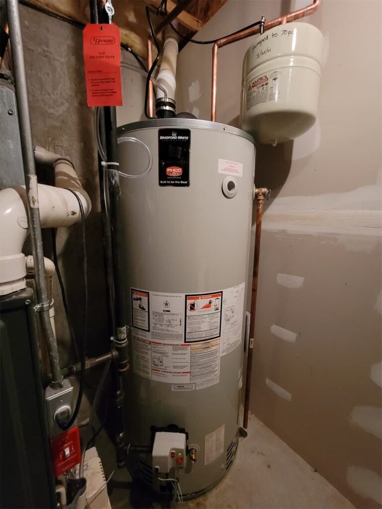 Bradford White gas water heater installed by Absolute Precision Plumbing & Heating in Saddle River, NJ