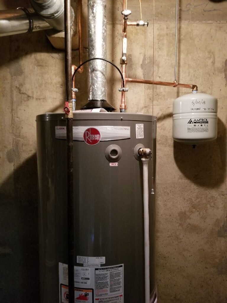 Bradford White gas water heater installed by Absolute Precision Plumbing & Heating in Upper Saddle River, NJ
