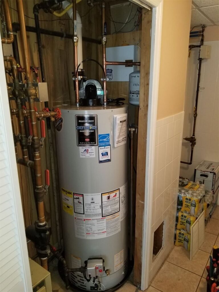 Bradford White gas water heater installed by Absolute Precision Plumbing & Heating in Westwood, NJ